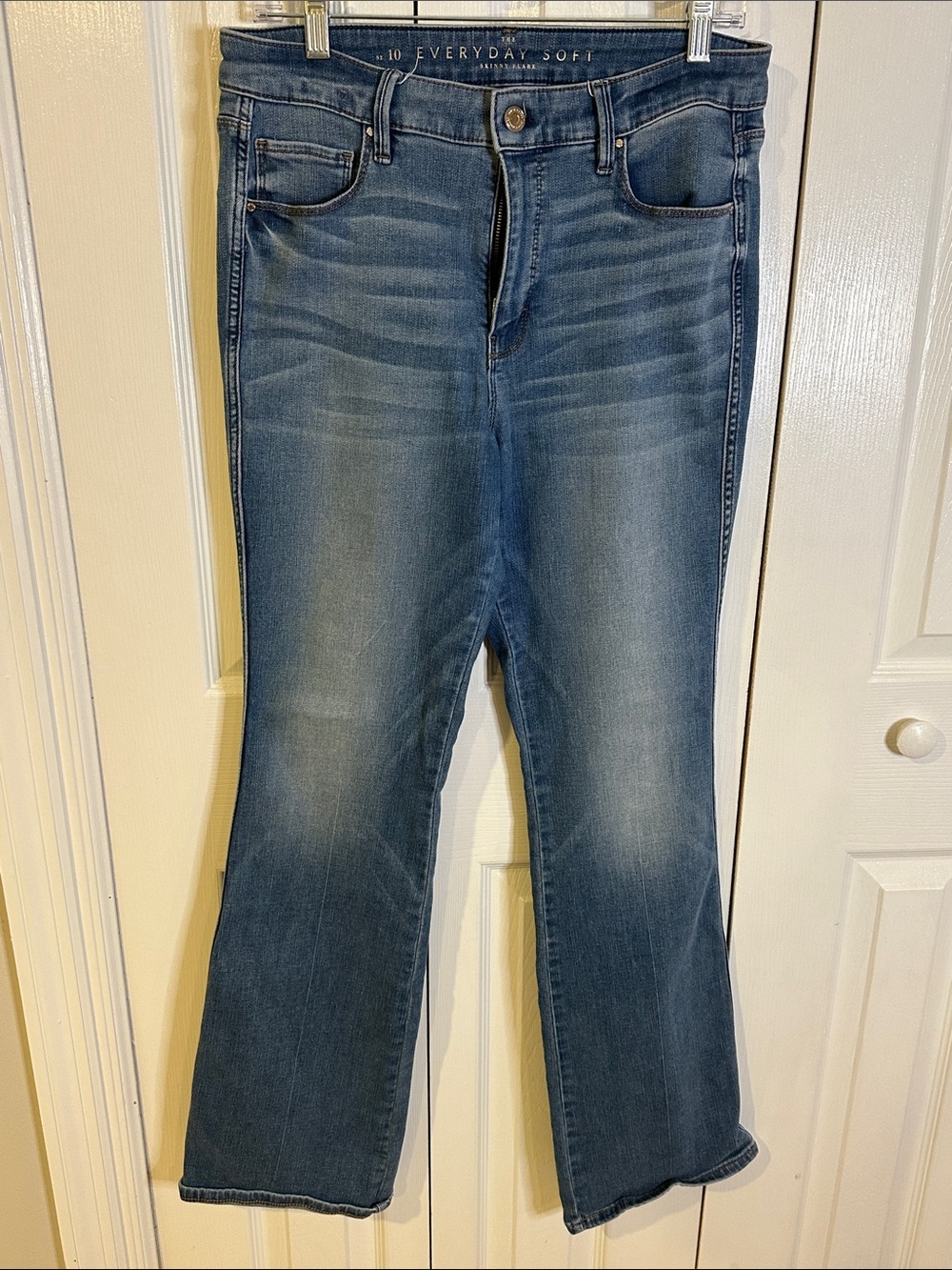White House Black Market Faded Blue Flare Jeans - Wide Leg